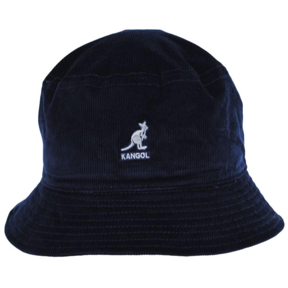 Kangol | Corduroy Cotton Blend Bucket Hat | 185710 | front | NAVY