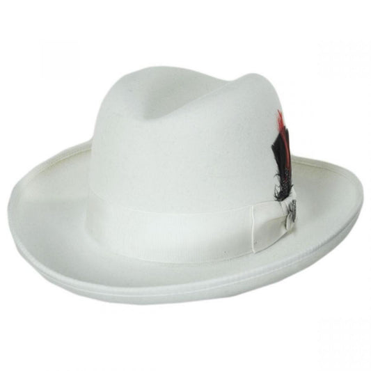 Dobbs | Fleetwood Wool Felt Homburg Hat | 130715 | lead | WHITE