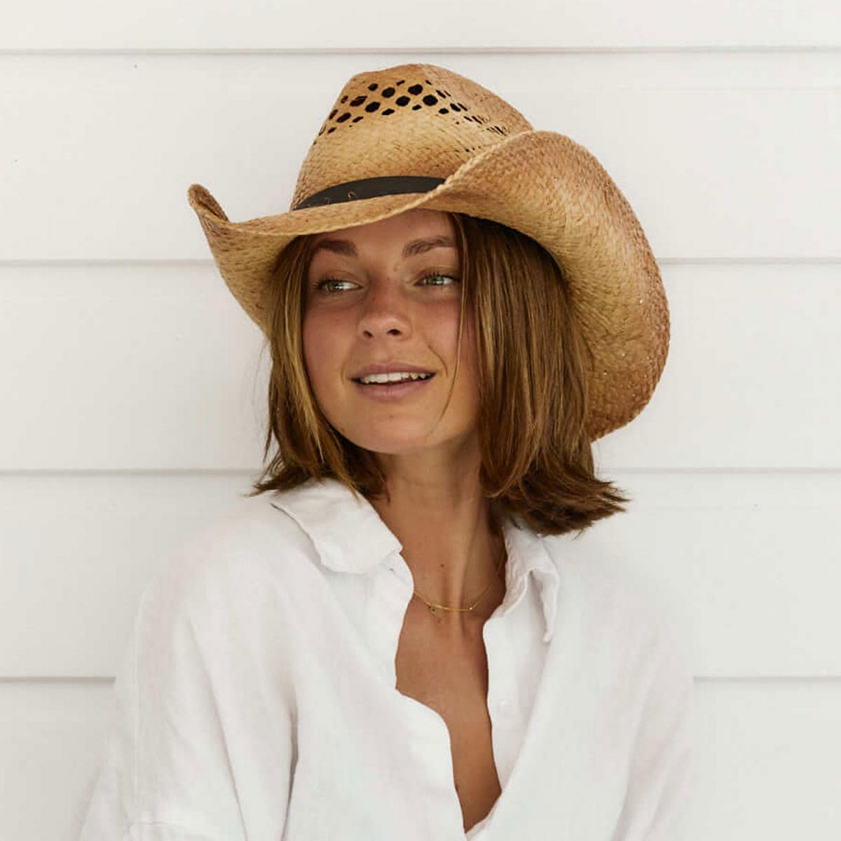 Conner | Route 66 Raffia Straw Cowboy Hat | 127356 | lsfone | CARAMEL