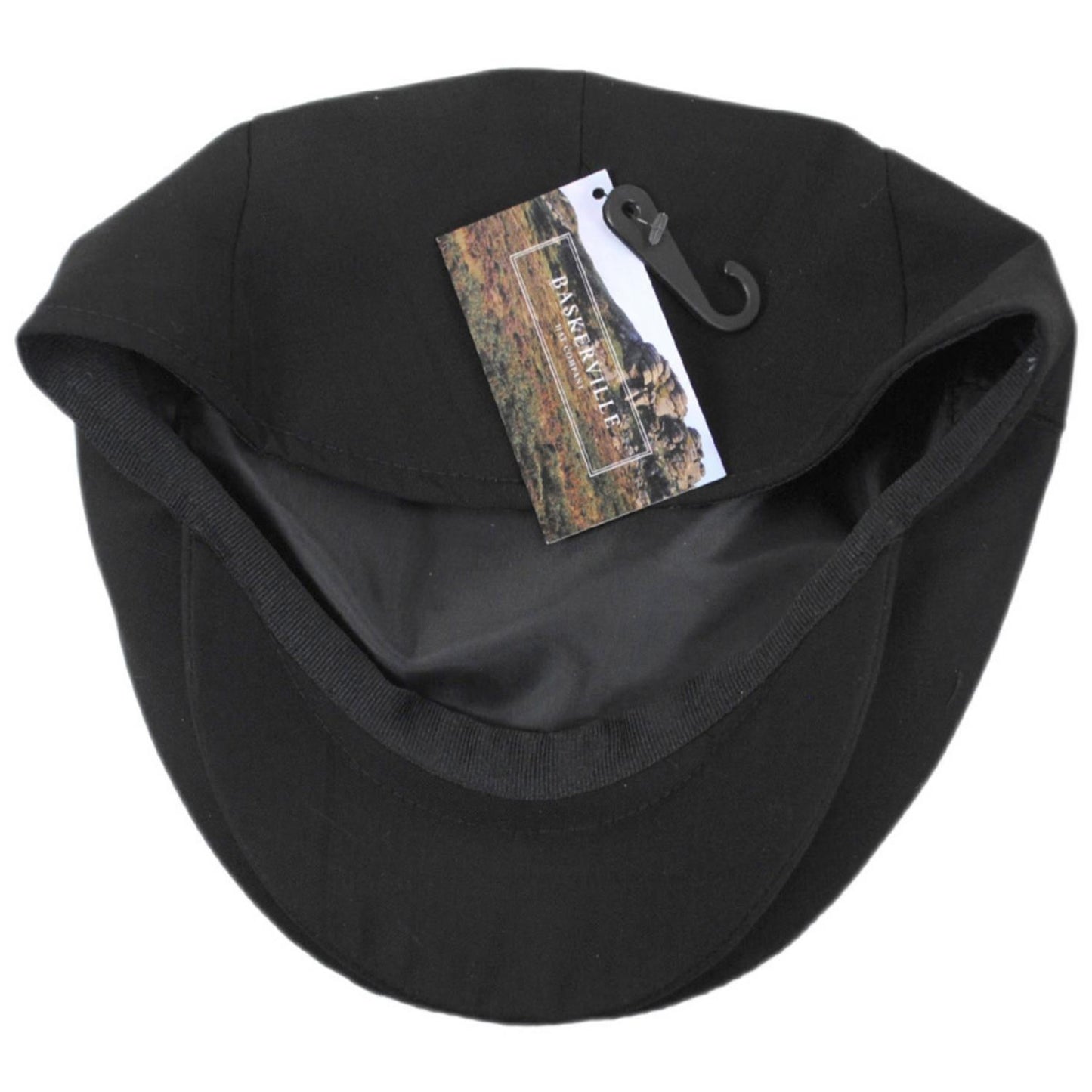 Baskerville Hat Company | Sloane Wool Shadow Windowpane Ivy Cap | 167608 | under | BLACK