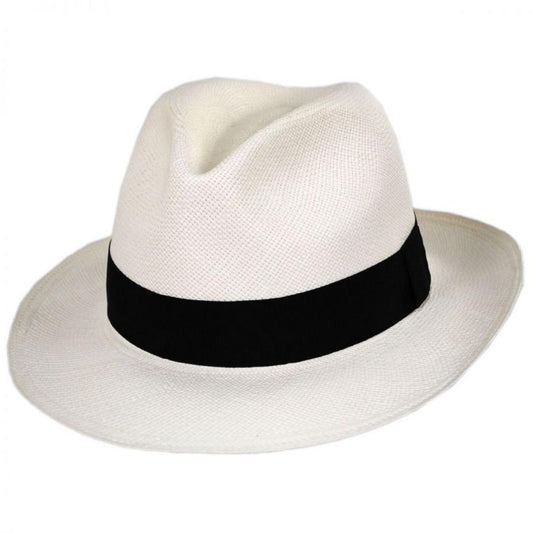 Bigalli | Puerto Cayo Panama Straw Fedora Hat | 129218 | lead | WHITE