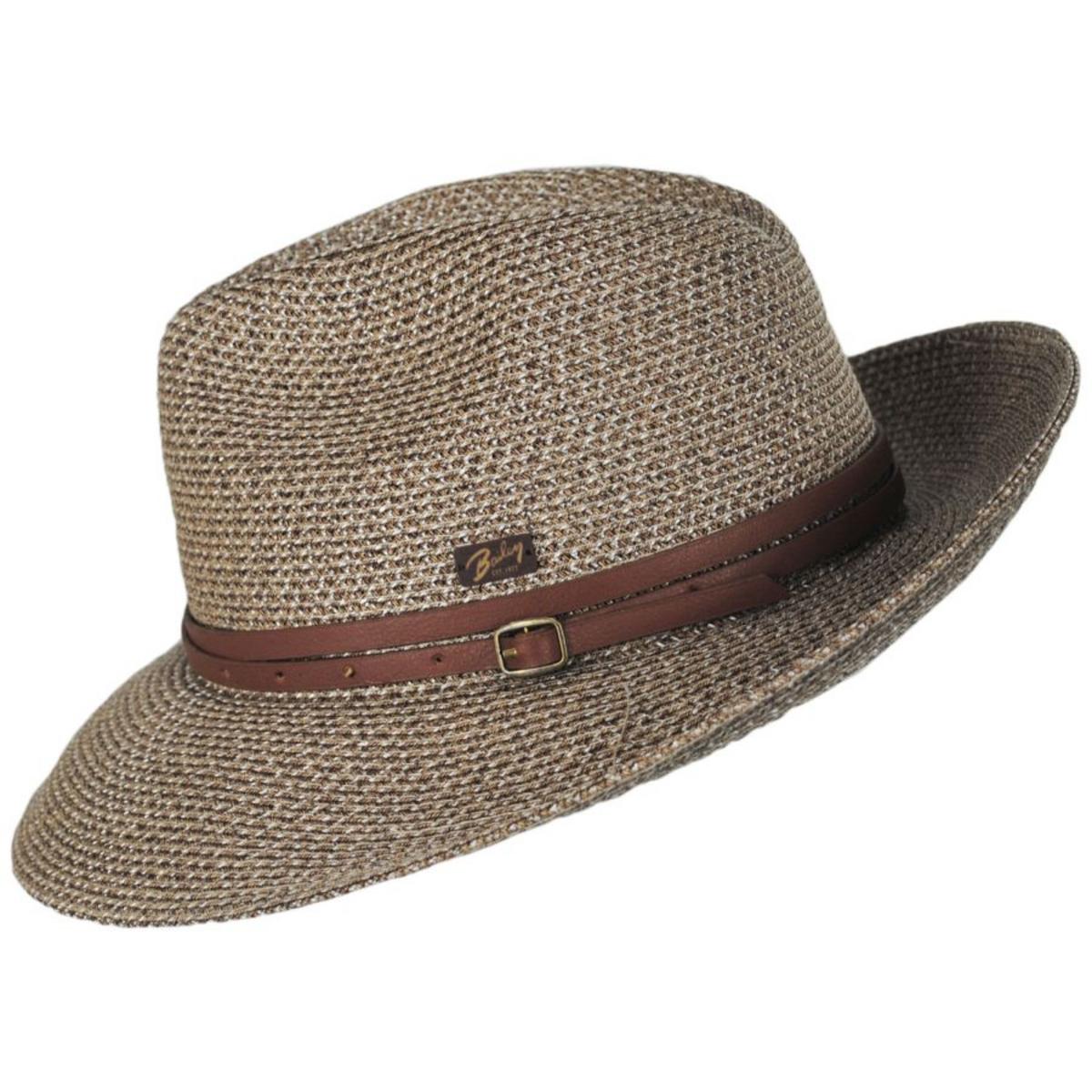 Bailey 1922 | Balans Roll Up Toyo Straw Blend Fedora Hat | 127762 | profile | MUSHROOM