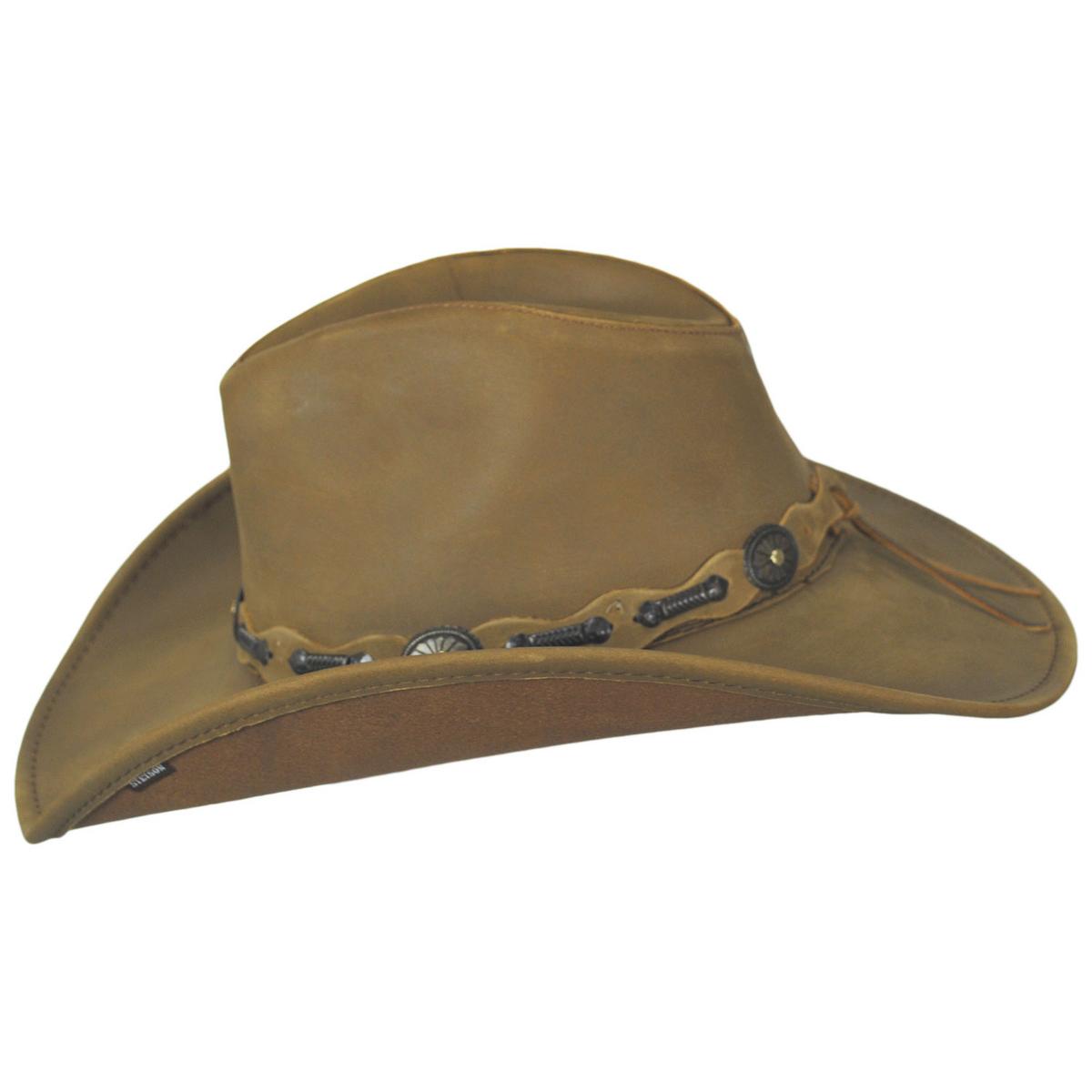 Stetson | Roxbury Leather Western Hat | 141000 | profile | RUST