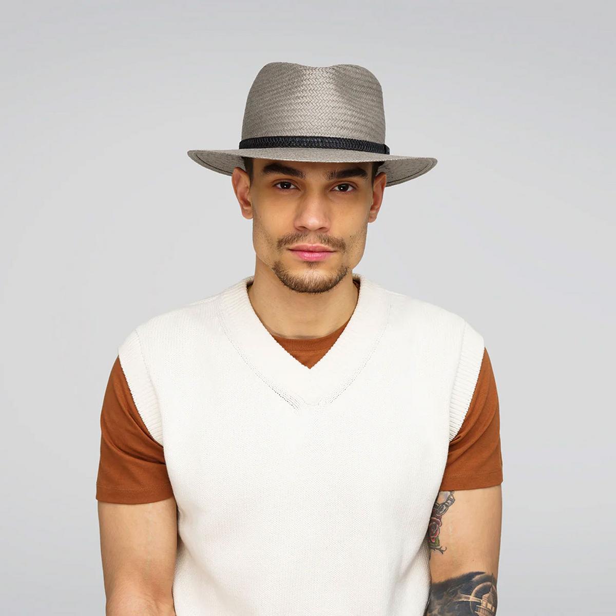 Bailey 1922 | Colwyn Raindura Straw Fedora Hat | 127927 | lsmone | GRAPHITE