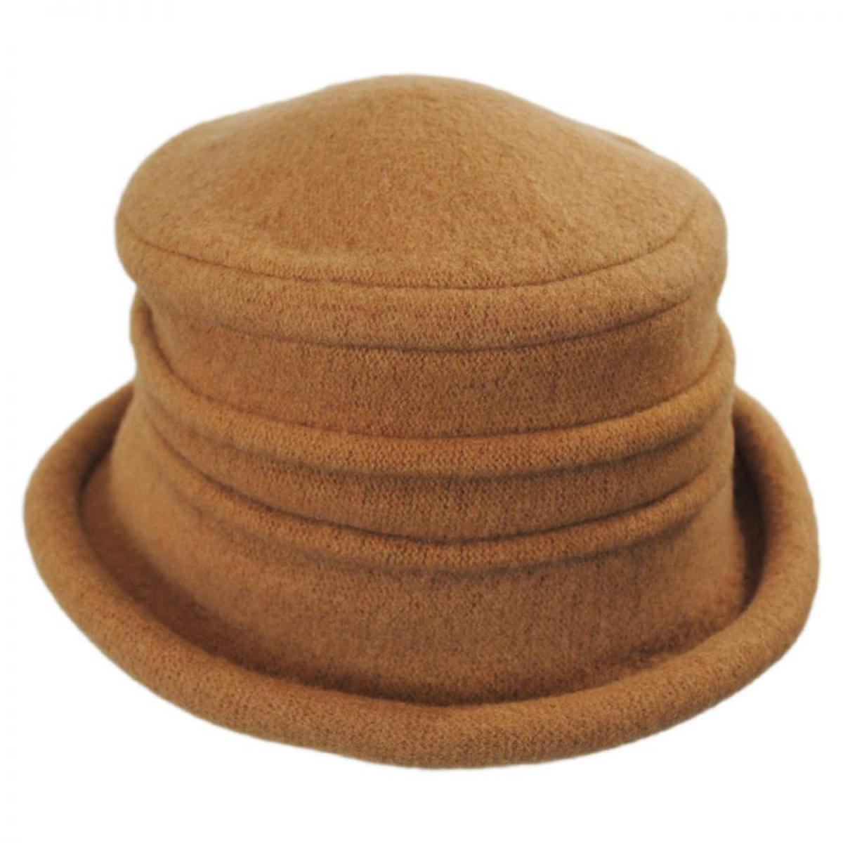 Scala | Packable Wool Cloche Hat | 106342 | lead | CAMEL