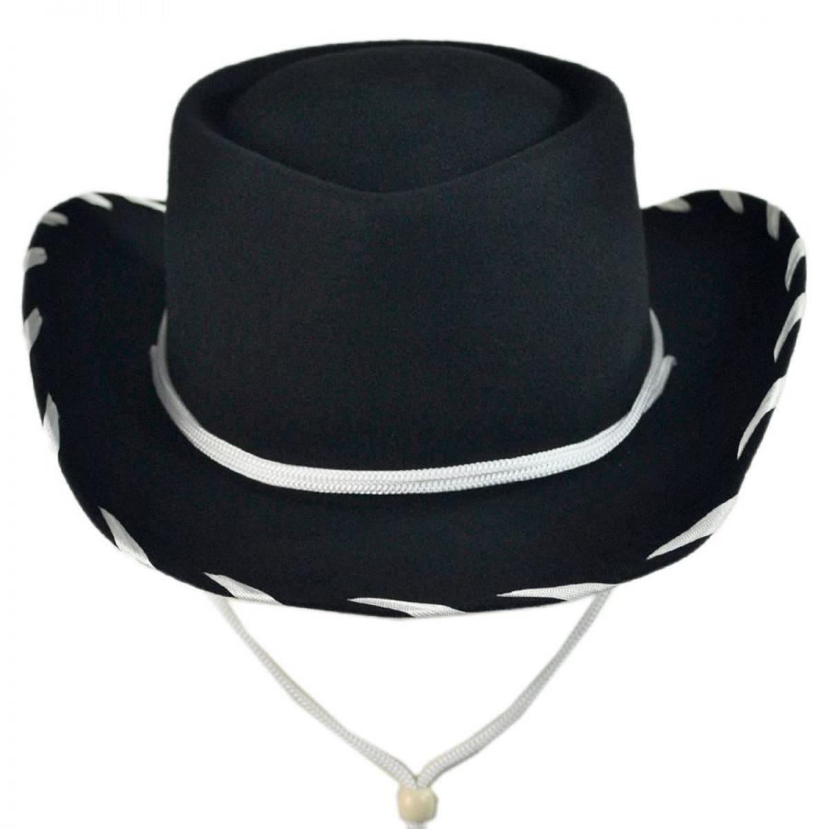 Jaxon Hats | Kid's Classic Wool Felt Cowboy Hat | 507000 | front | BLACK