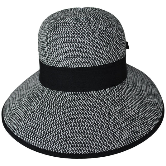 Jeanne Simmons | Tweed Toyo Straw Facesaver Cap | 101811 | front | BLACK