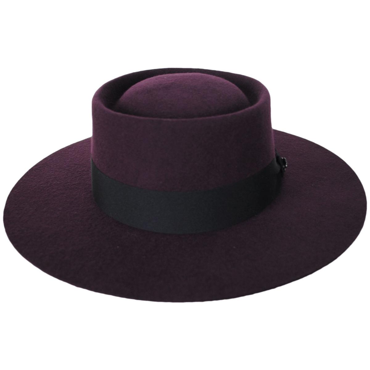 Bigalli | Navarra Wool Felt Gaucho Hat | 131438 | front | BLACKBERRY