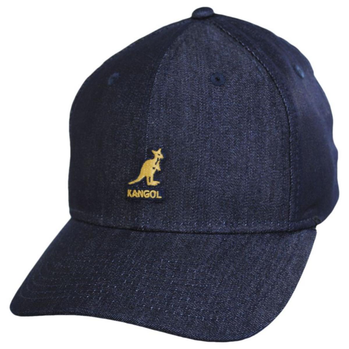 Kangol | Logo Denim Flexfit Fitted Baseball Cap | 201107 | lead | INDIGO