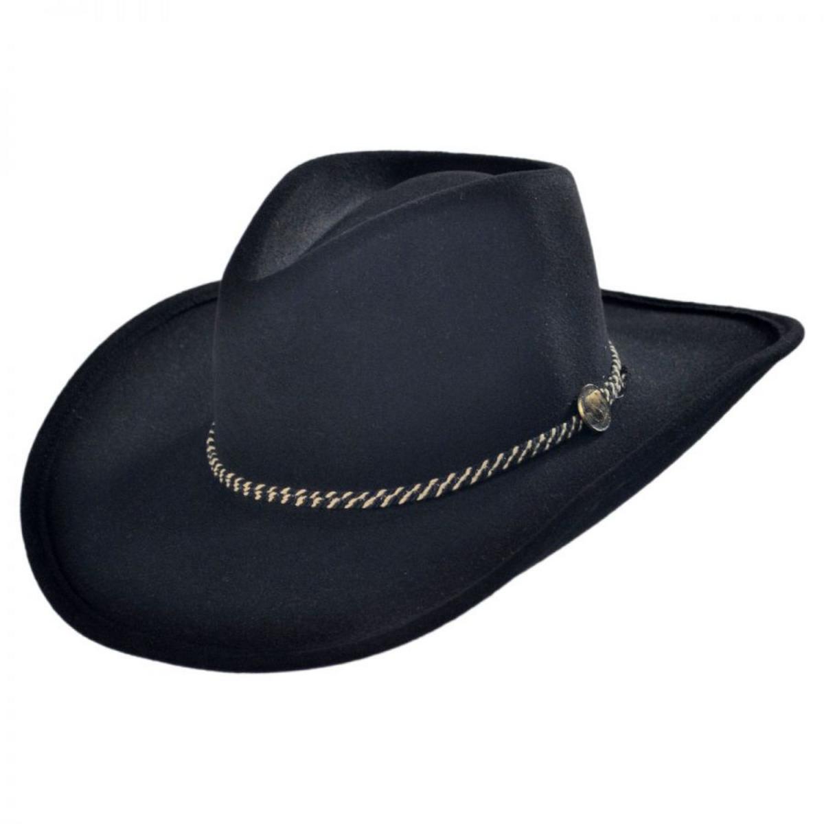 Stetson | Rawhide Buffalo Fur Felt Western Hat | 130626 | lead | BLACK