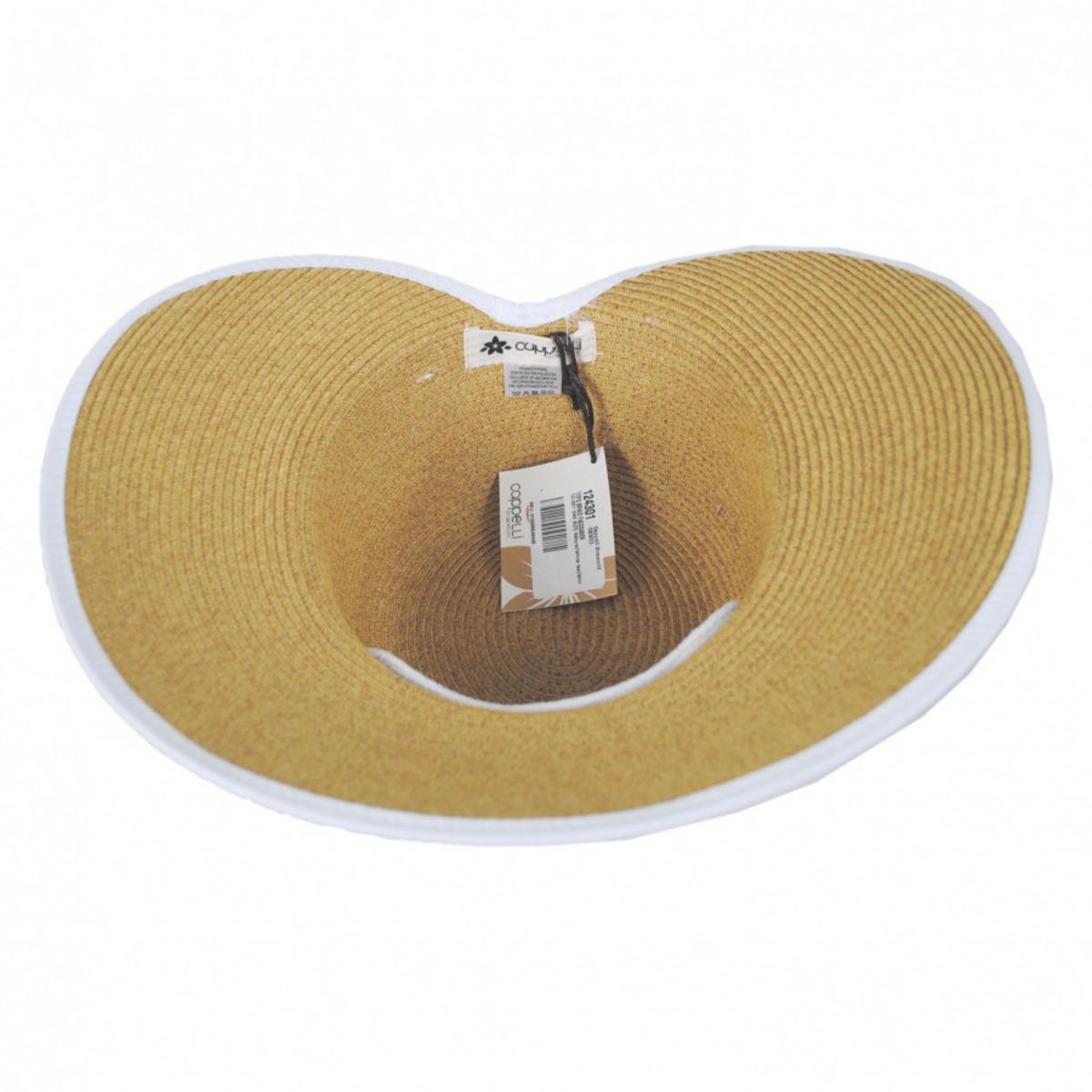 Cappelli | Toyo Straw Braid Facesaver Hat | 101201 | under | NATURAL/WHITE