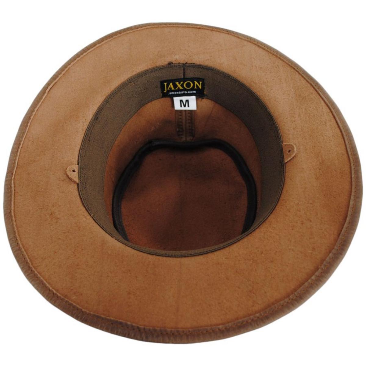 Jaxon Hats | Crusher Leather Outback Hat - Copper | 402100 | under | COPPER