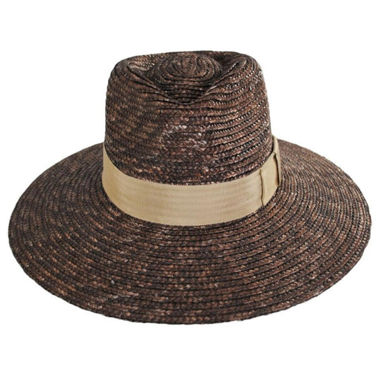 BRIXTON HATS | Joanna Wheat Straw Fedora Hat - SS23 | 104012SS23 | front | DARK EARTH/SAND