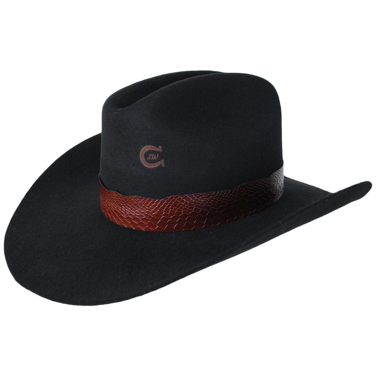 Charlie 1 Horse | Saddle Up Wool Felt Western Hat | 124968 | detailone | BLACK