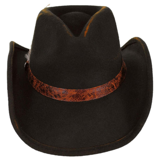 Scala | Kamela Wool Felt Western Hat | 123444 | front | CHOCOLATE