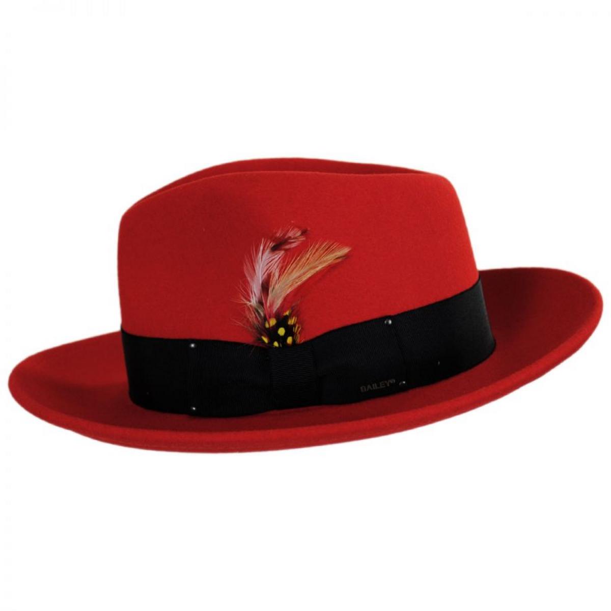 Bailey 1922 | Packable Wool LiteFelt Fedora Hat  | 130003 | profile | RED
