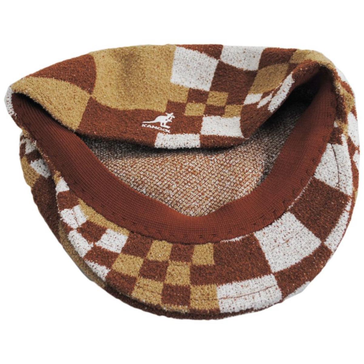 Kangol | Bermuda Pop Gingham 504 Ivy Cap | 161008 | under | MAHOGANY/OAT