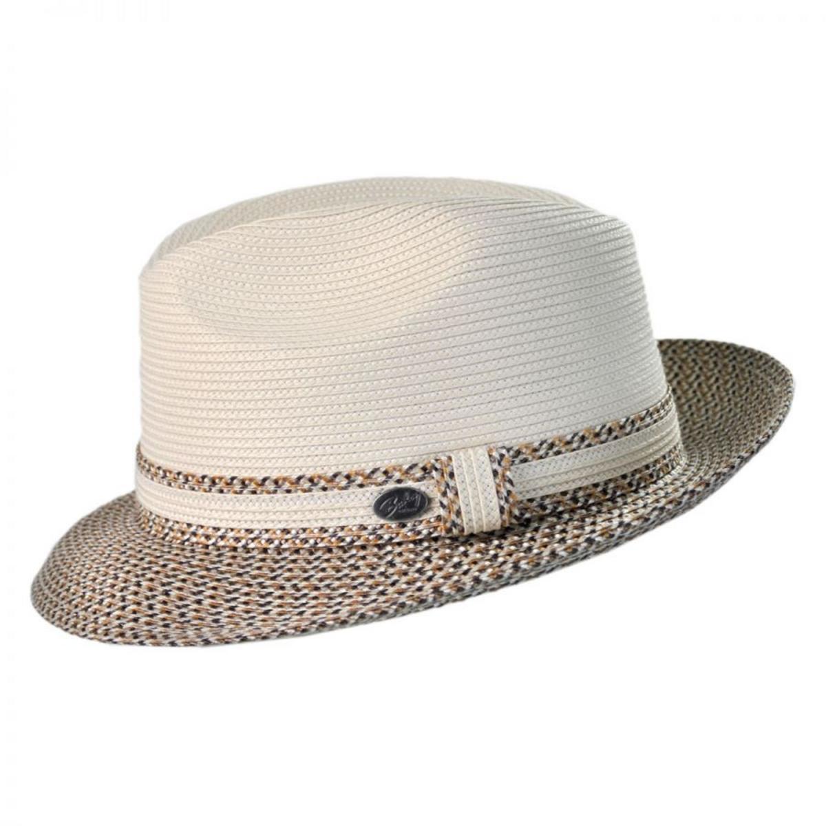 Bailey 1922 | Mannesroe Poly Braid Straw Fedora Hat | 127822 | profile | IVORY/ADOBE MULTI