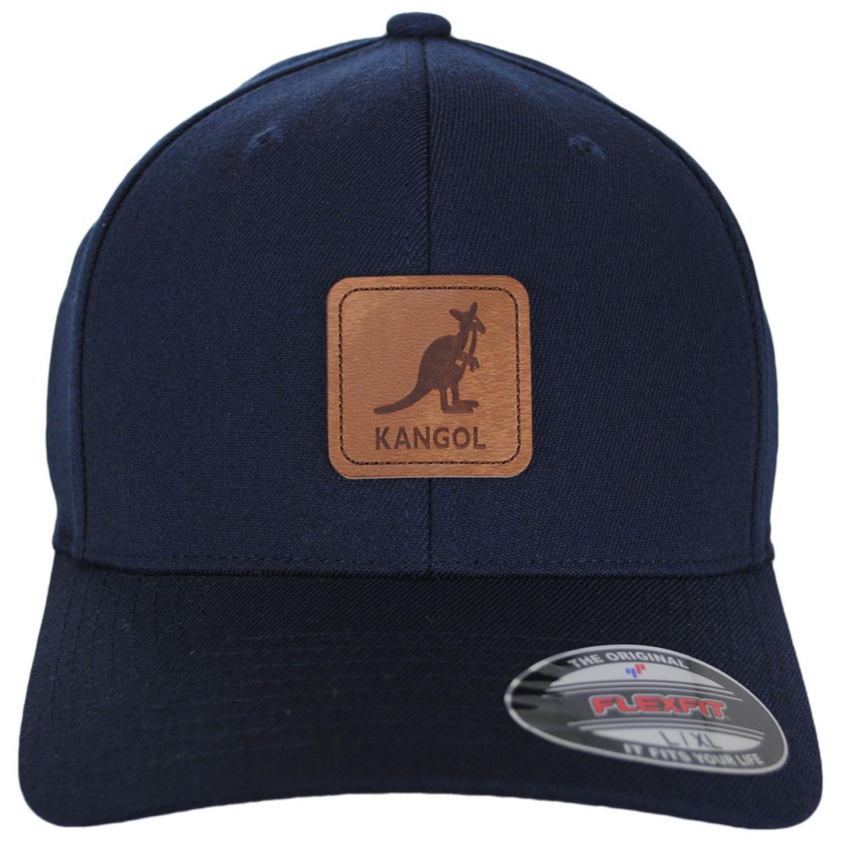 Kangol | Leather Patch Flexfit Fitted Baseball Cap | 201125 | front | NAVY