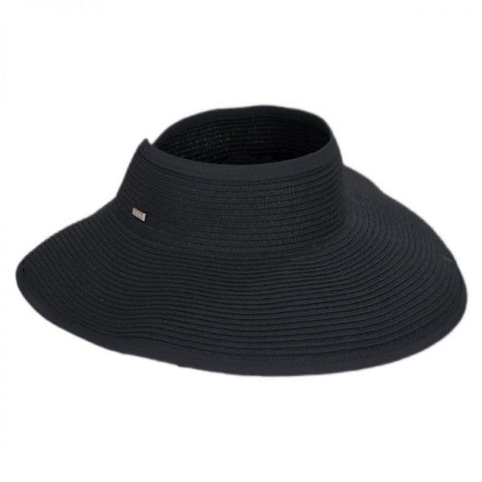 San Diego Hat Company | Roll Up Toyo Straw Visor | 197300 | lead | BLACK
