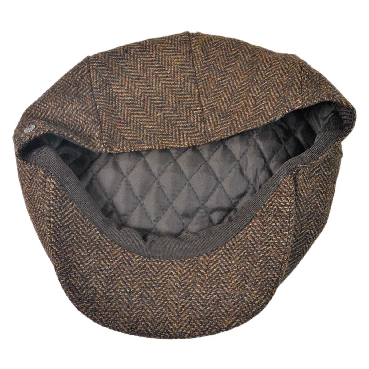 Jaxon Hats | Wholesale Square Bill Herringbone Wool Ivy Cap B2B Pre-Pack | B2B167755 | under | BROWN
