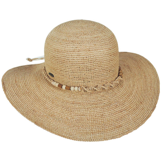 Karen Keith | Fiesta Island Raffia Crochet Straw Swinger Sun Hat | 102238 | lead | NATURAL