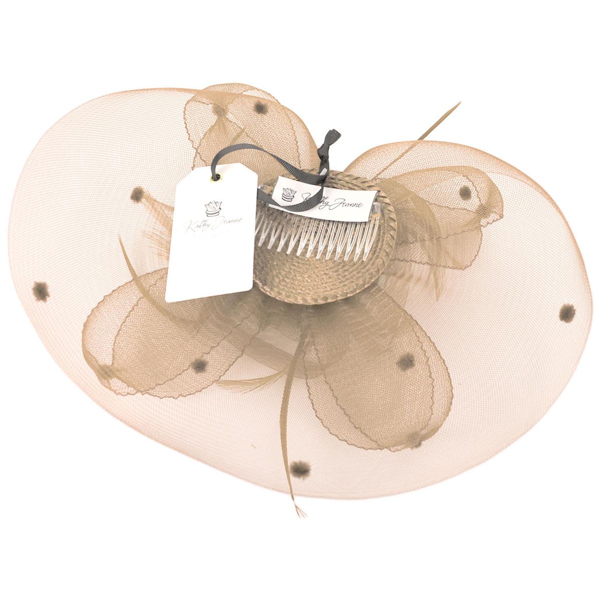 Kathy Jeanne | Voile Horsehair Mesh Fascinator Hat | 122431 | under | BEIGE