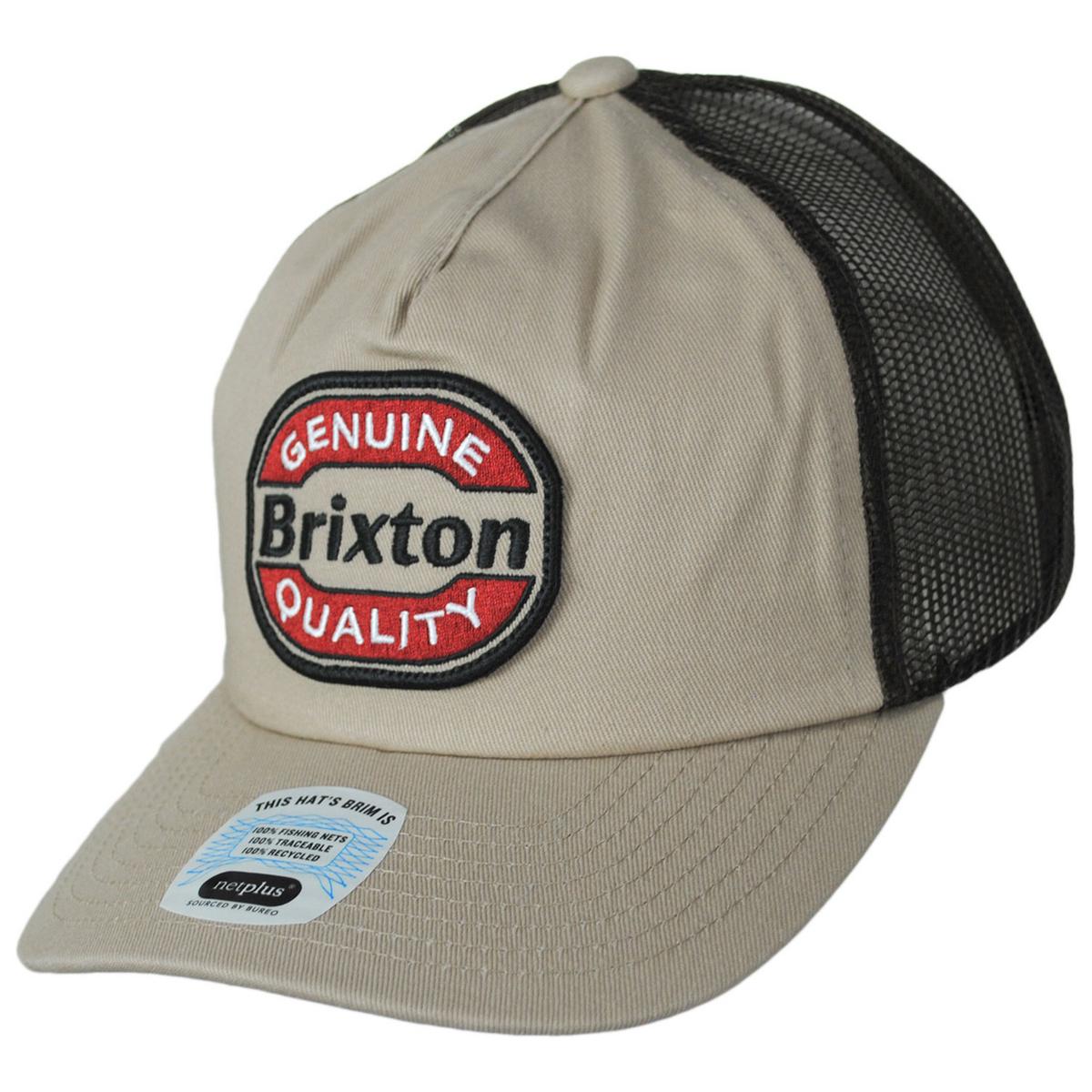 BRIXTON HATS | Keaton Netplus Mesh MP Trucker Snapback Baseball Cap | 201833 | lead | SAND/SEPIA