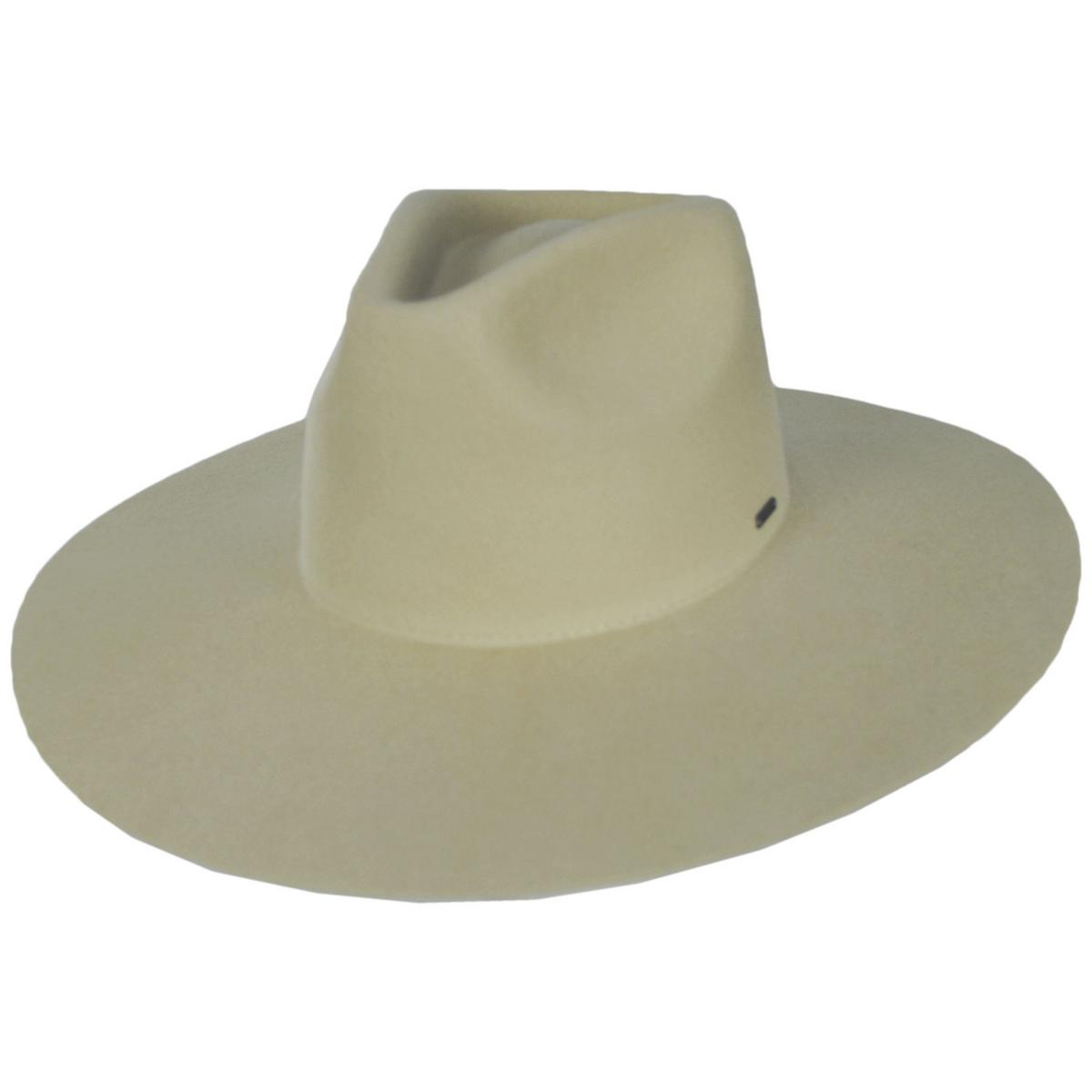 Brixton Leigh Wool Felt Fedora Hat Dove Cream Wide Brim Flat Brim Size S NWOT Brixton Leigh Wool Felt Wide Brim Fedora Hat | Mercari main image 3