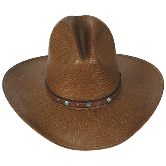 Stetson | Bellmont Shantung Straw Gus Western Hat | 127064 | front | COGNAC