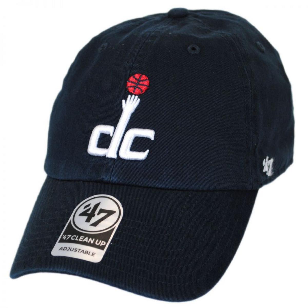 47 Brand | Washington Wizards NBA Clean Up Strapback Baseball Cap Dad Hat | 204180 | lead | NAVY