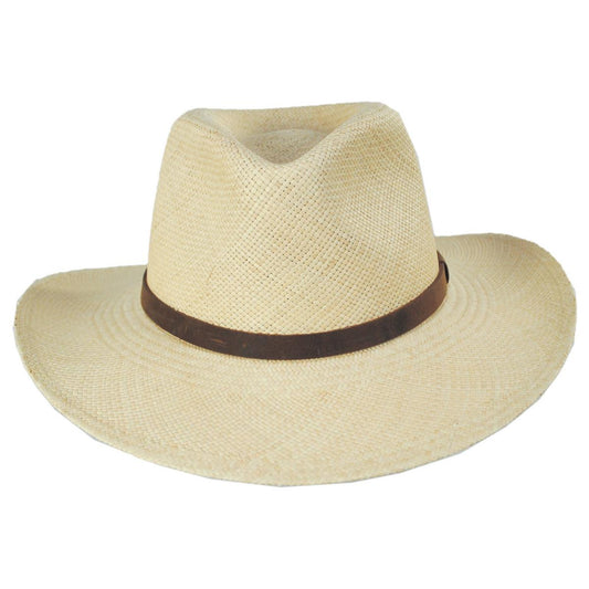 Jaxon Hats | Wholesale MJ Panama Straw Outback Hat B2B Pre-Pack | B2B126417 | front | NATURAL