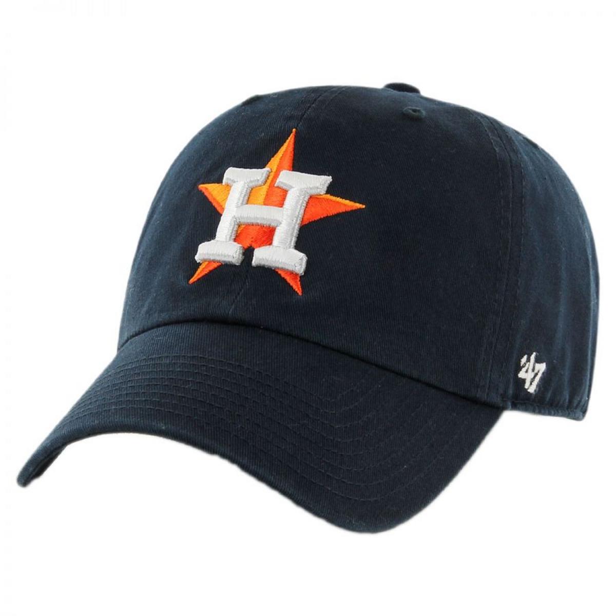 47 Brand | Houston Astros MLB Clean Up Strapback Baseball Cap Dad Hat | 203411 | lead | NAVY BLUE