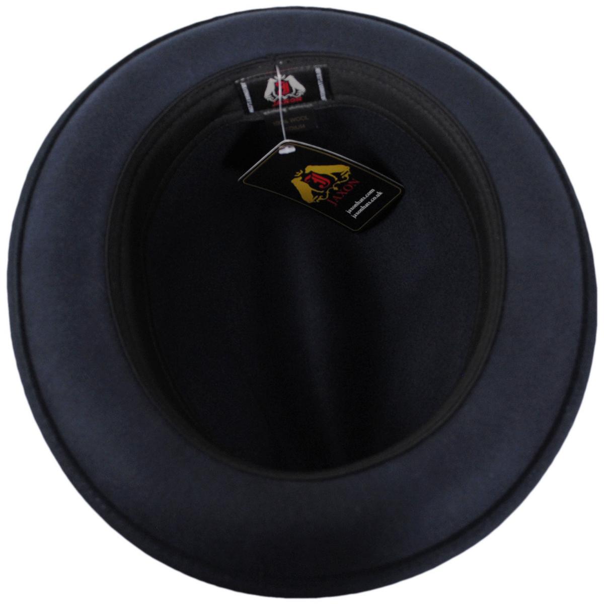 Jaxon Hats | Blues Crushable Wool Felt Trilby Fedora Hat | 132020 | under | NAVY BLUE