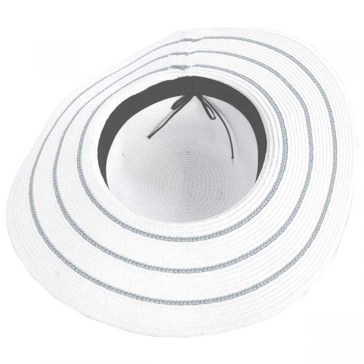 Jeanne Simmons | Metallic Sailor Knot Striped Straw Sun Hat | 101742 | under | SILVER