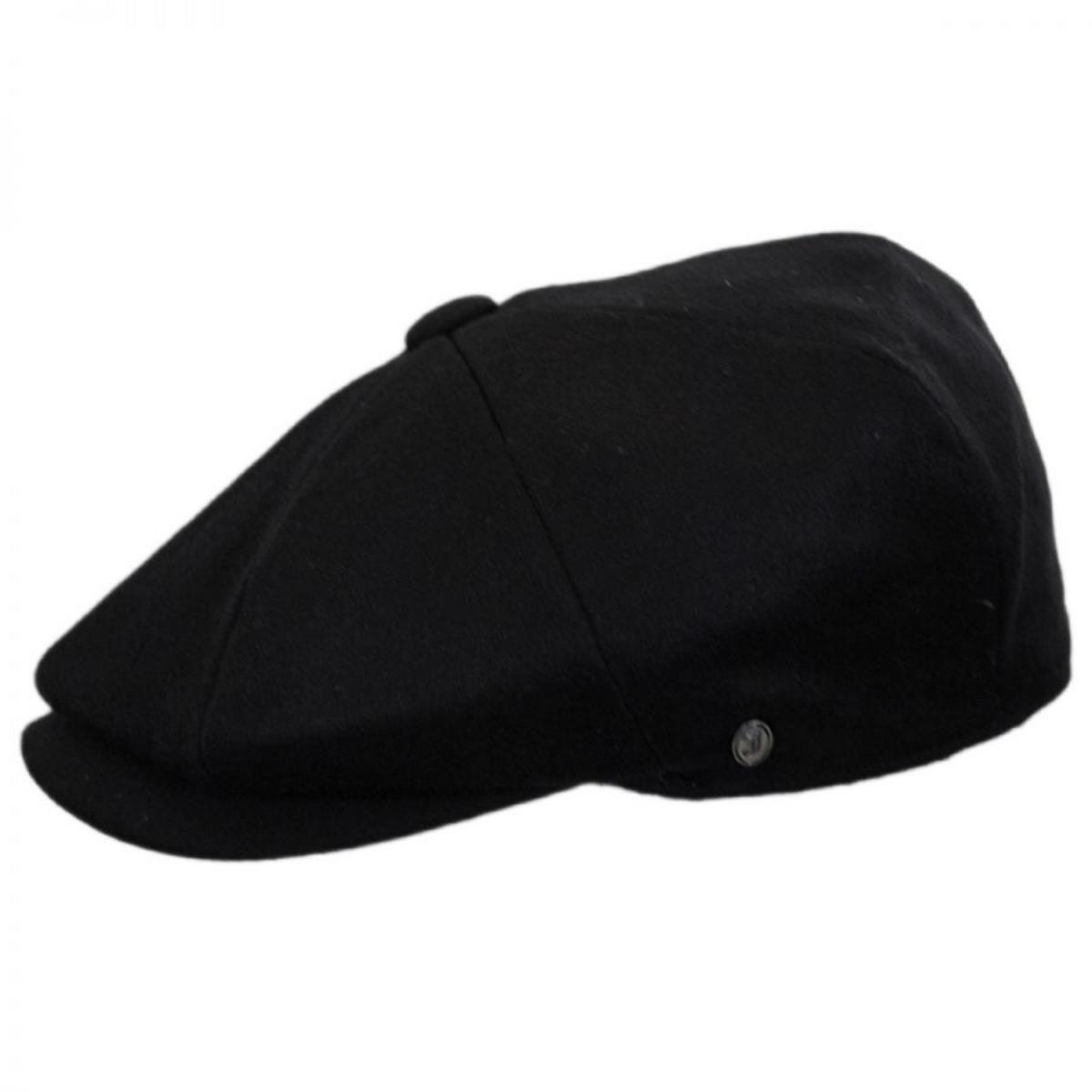 Jaxon Hats | Pure Wool Newsboy Cap | 167767 | profile | BLACK