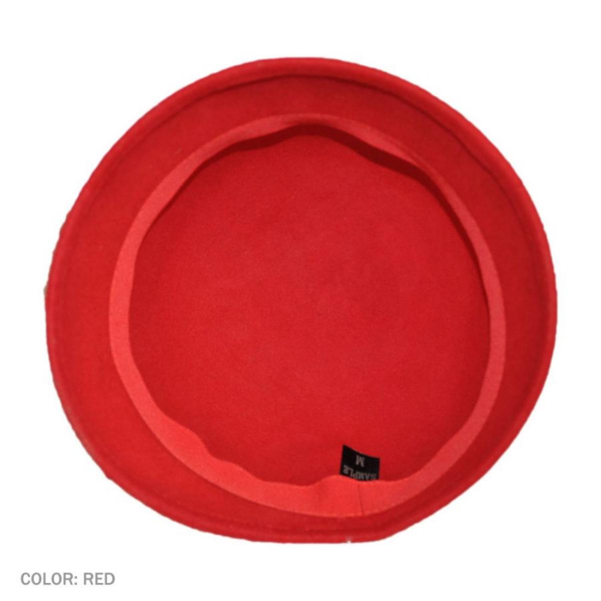 sur la tete | Chloe Wool Felt Cloche Hat | 125511 | under | RED