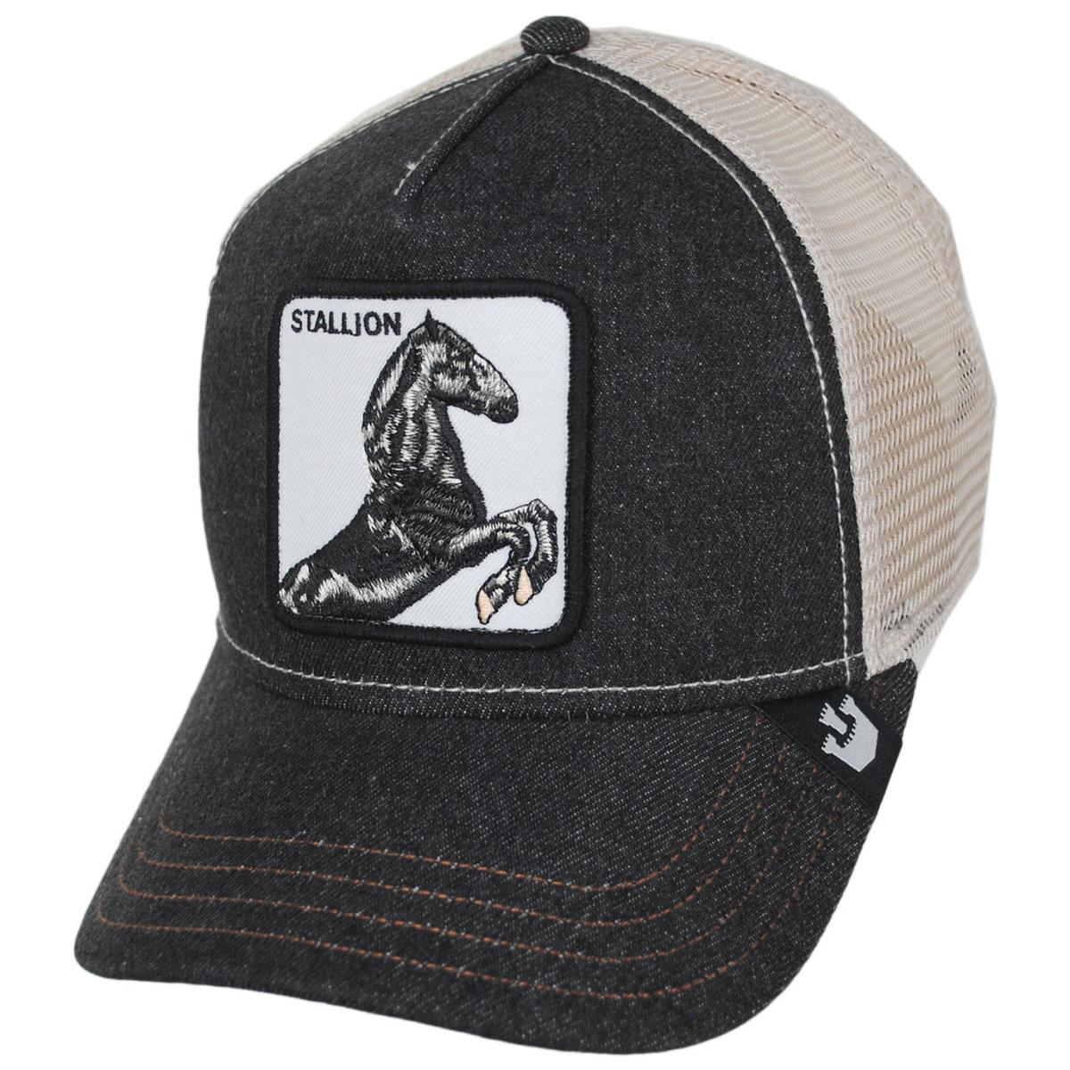 Goorin Bros | Stallion Mesh Trucker Snapback Baseball Cap | 200373 | lead | DENIM
