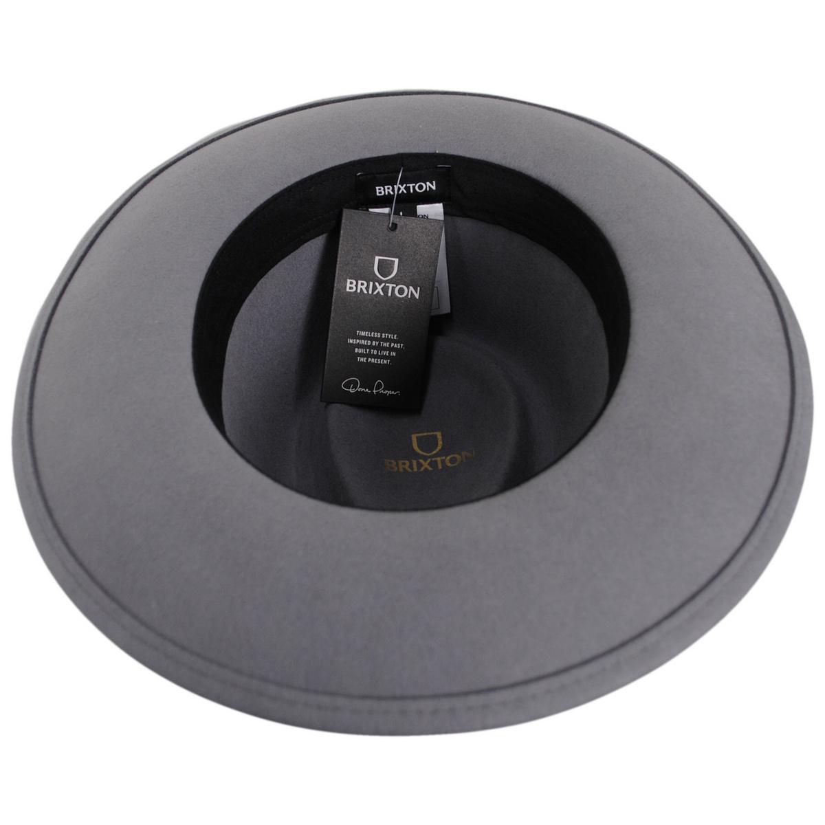 BRIXTON HATS | Dayton Convertabrim Wool Felt Rancher Fedora Hat | 135659 | under | GREY
