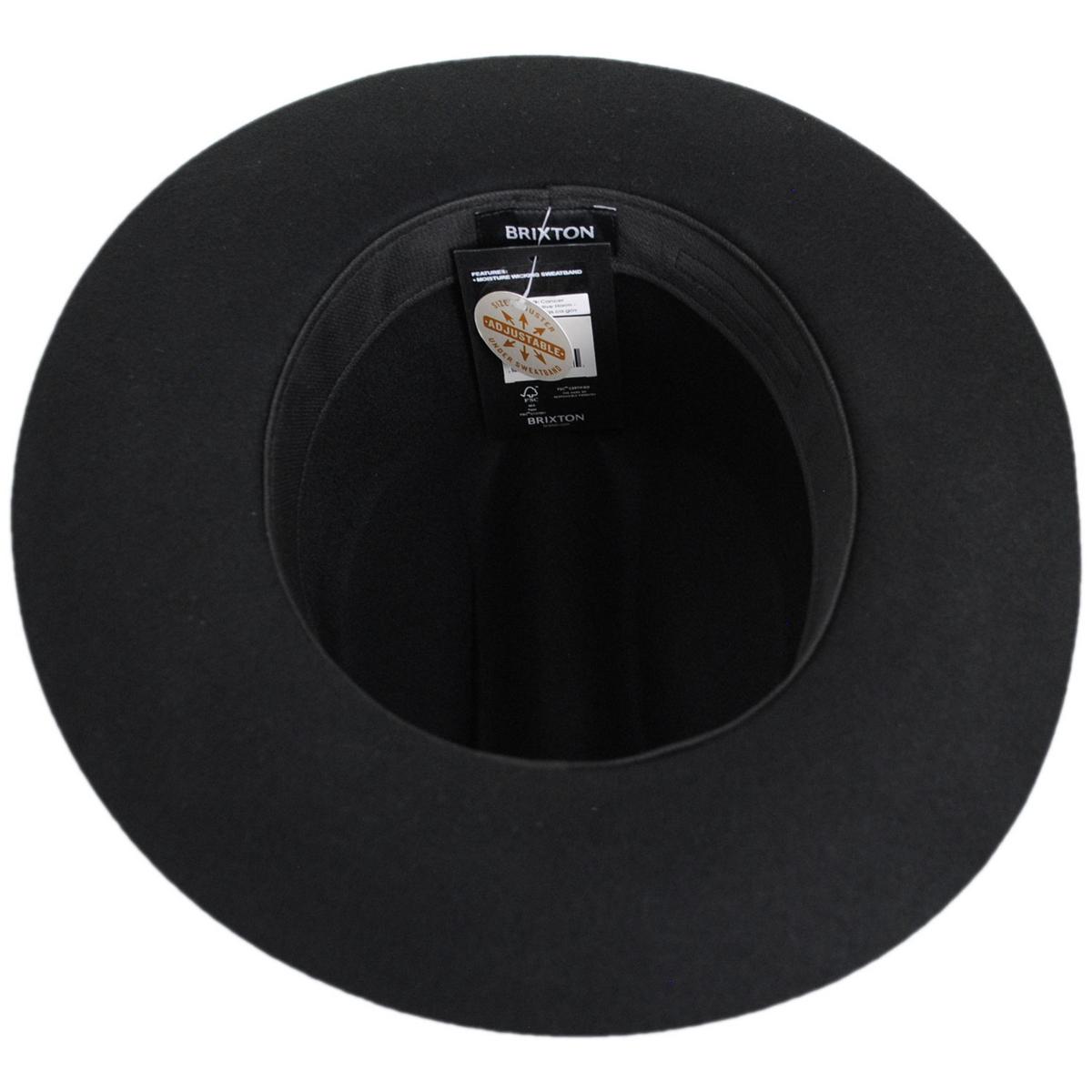 BRIXTON HATS | Hitch Ranch Wool Felt Fedora Hat | 135669 | under | BLACK