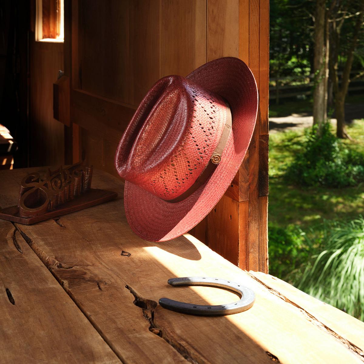 Stetson | Redwood Shantung Straw Open Road Western Hat | 127058 | detailtwo | REDWOOD