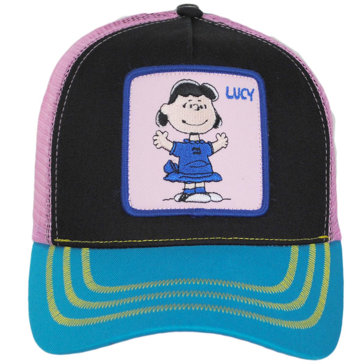 Peanuts | Lucy Mesh Trucker Snapback Baseball Cap | 201303 | front | PINK