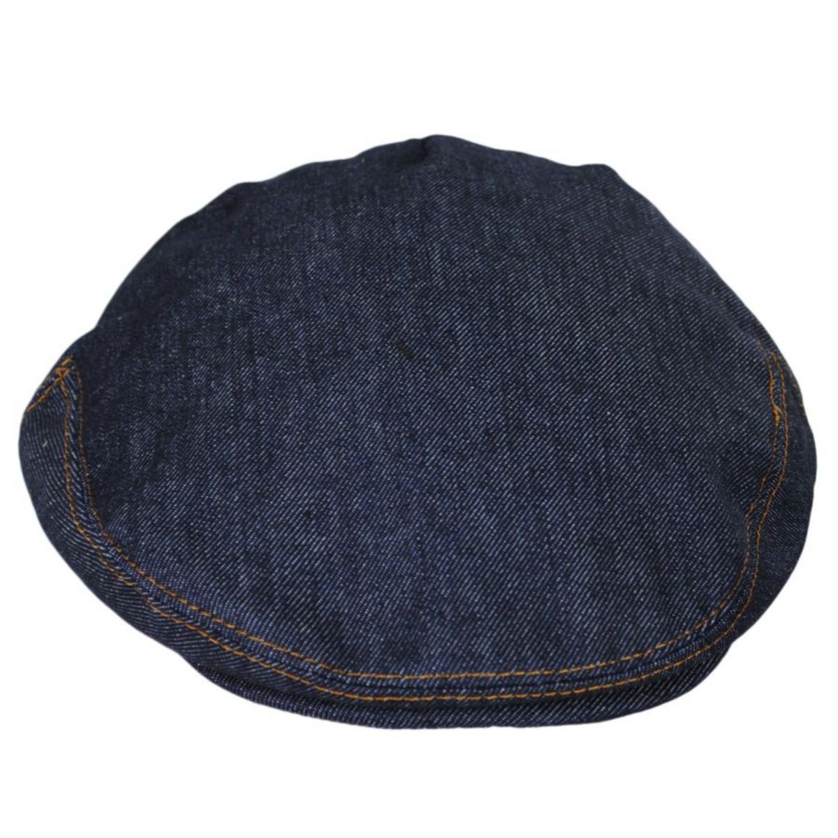 Jaxon Hats | Denim Cotton Ivy Cap | 167702 | front | DENIM BLUE