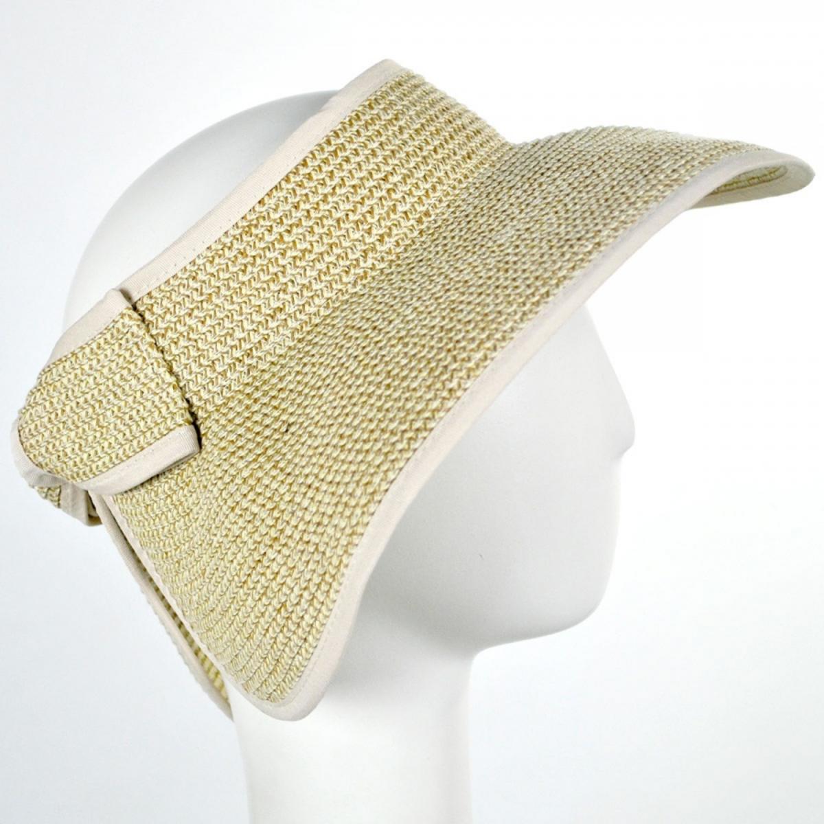 sur la tete | Roll Toyo Straw Braid Visor | 198550 | profile | TOAST TAN