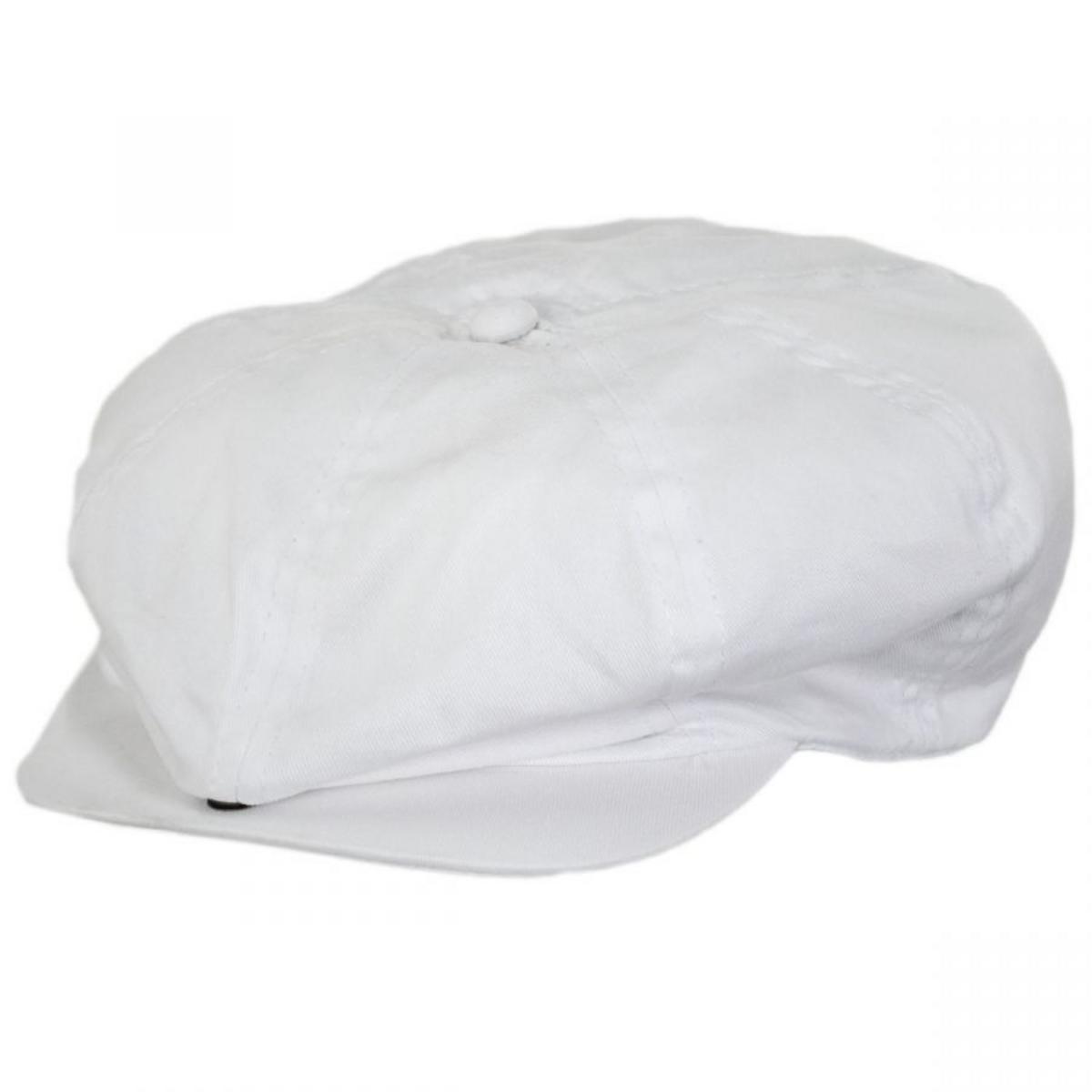 Dorfman Pacific | Capper Cotton Newsboy Cap | 160392 | lead | WHITE