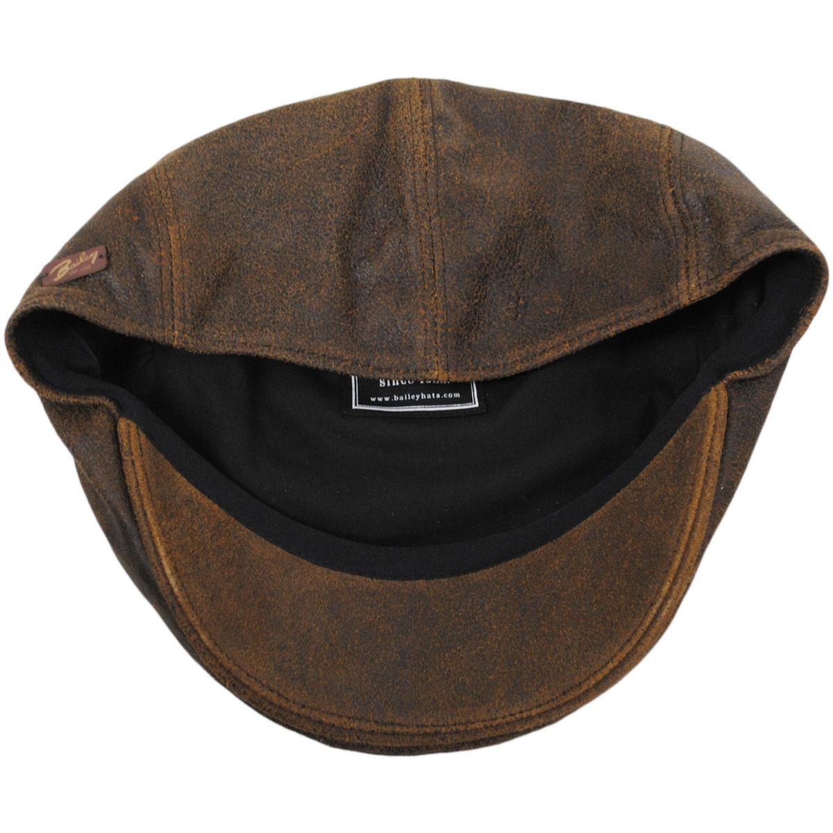 Bailey 1922 | Taxten Weathered Leather Ivy Cap | 167127 | under | BROWN