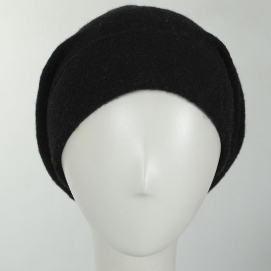 Parkhurst | Wool Slouchy Beanie Hat | 500857 | front | BLACK