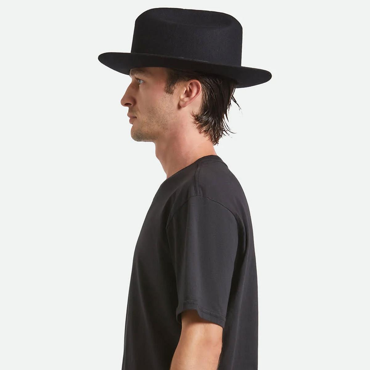 BRIXTON HATS | Hitch Ranch Wool Felt Fedora Hat | 135669 | lsmone | BLACK