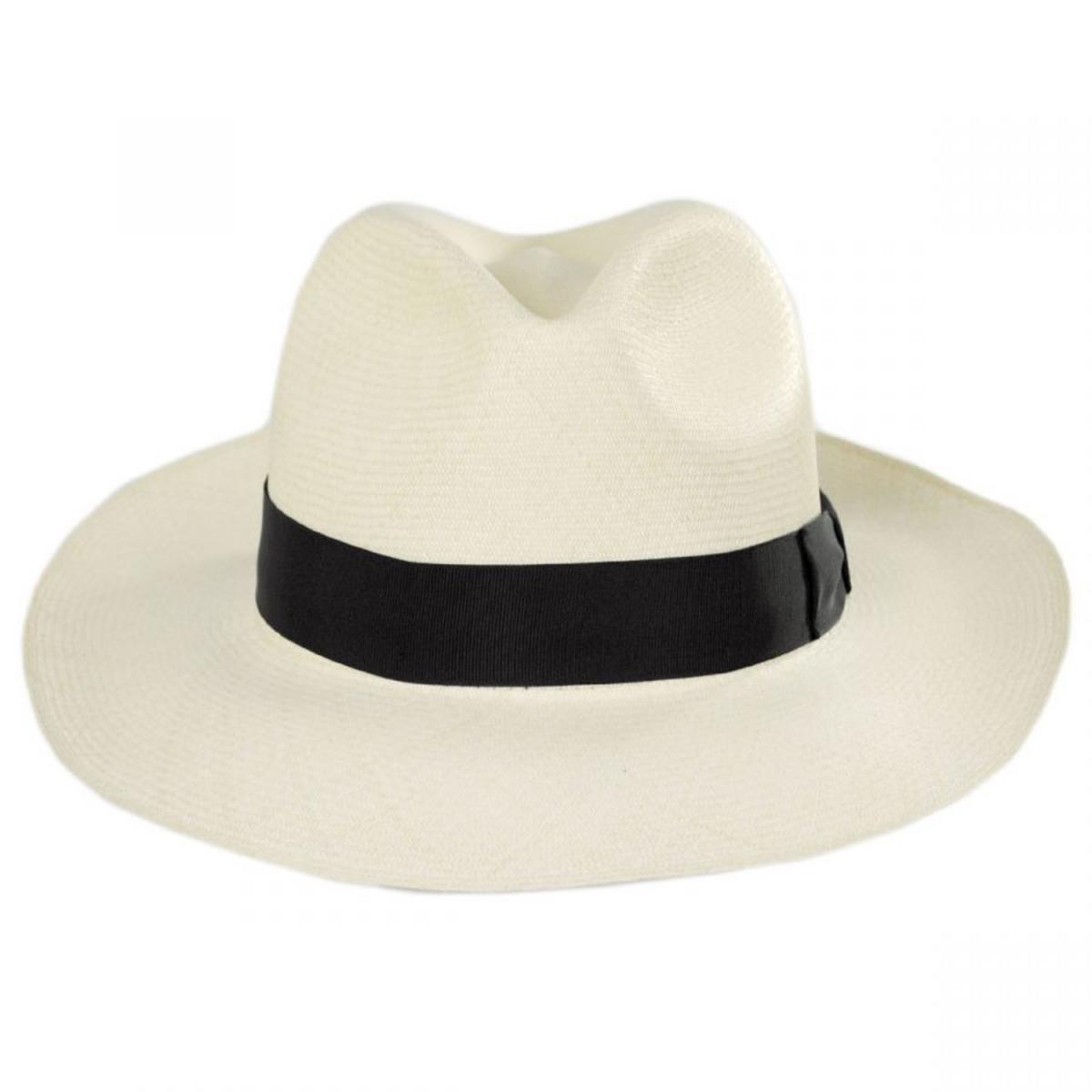 Bigalli | Diego Montecristi Fino Grade 20 Panama Straw Fedora Hat | 129231 | front | NATURAL