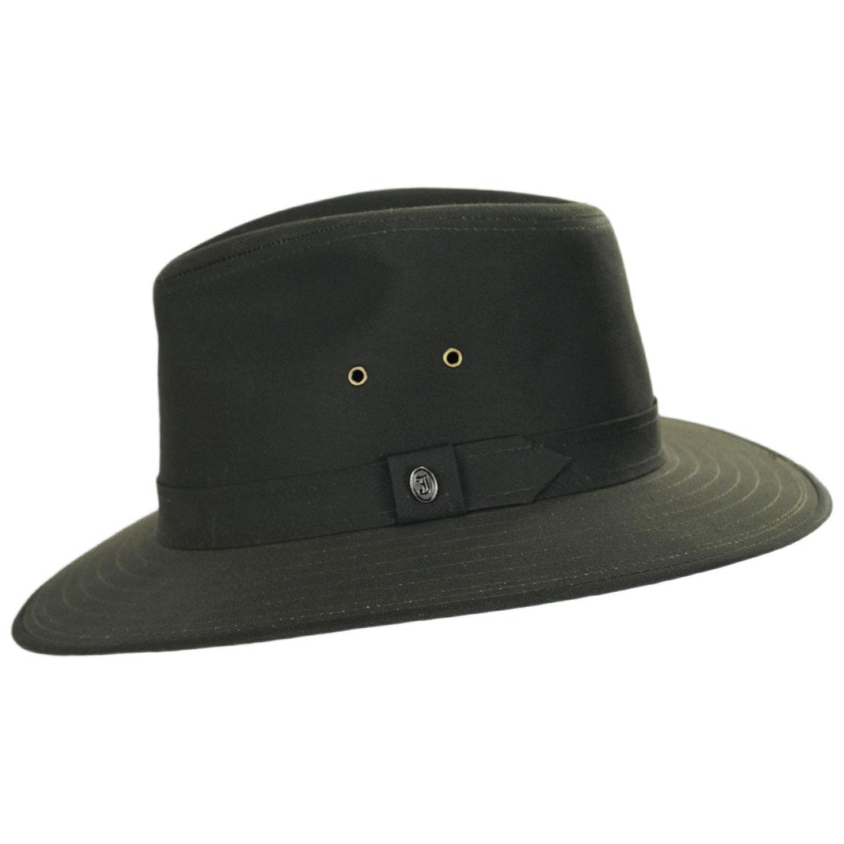 Jaxon Hats | Wholesale Cotton Oilcloth Safari Fedora Hat B2B Pre-Pack | B2B147252 | profile | OLIVE